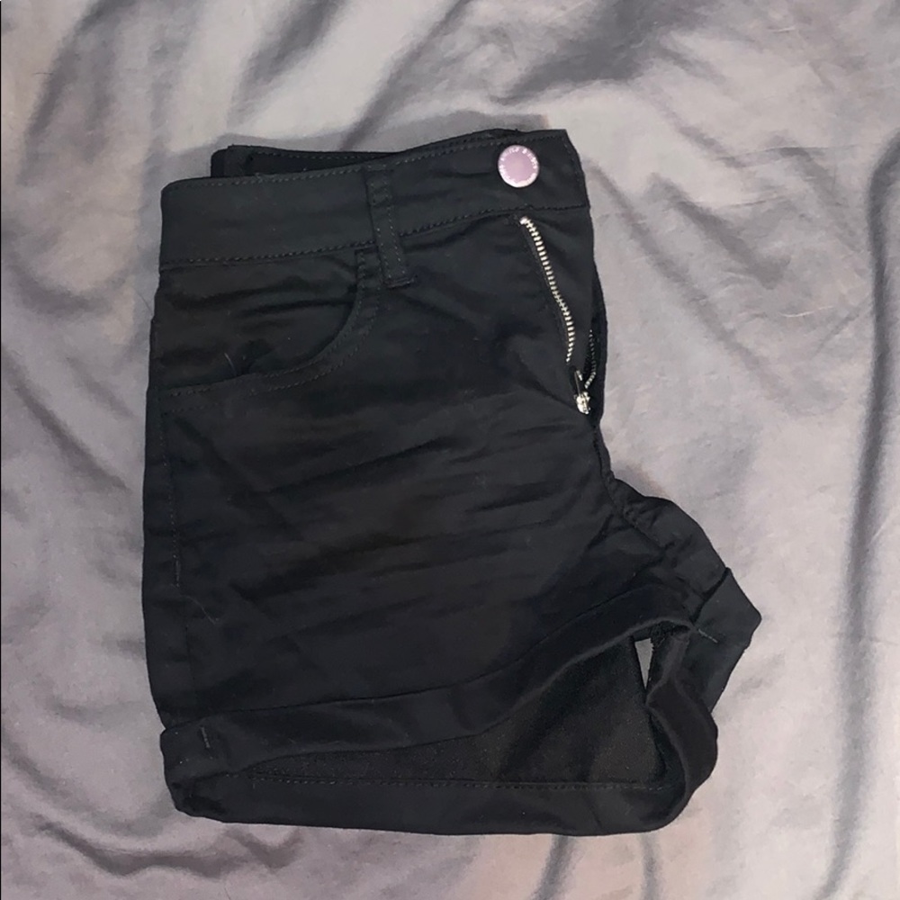 Black jean shorts